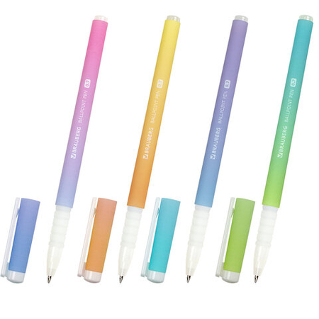 Ручка шариковая Brauberg Soft Touch Grip, Grade Pastel, корпус ассорти, стержень синий Ручка шариковая Brauberg Soft Touch Grip, Grade Pastel, корпус ассорти, стержень синий