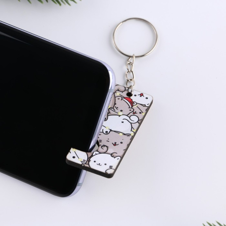 Брелок-подставка под телефон Happy New Meow, 2,5*6 см