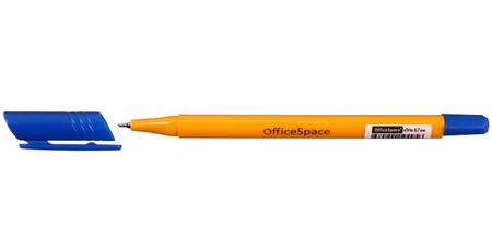 Ручка шариковая OfficeSpace xTrio, корпус оранжевый, стержень синий