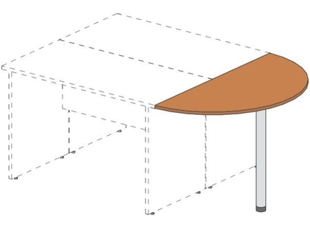 Стол-окончание «Рондо», 1200*600*760 мм