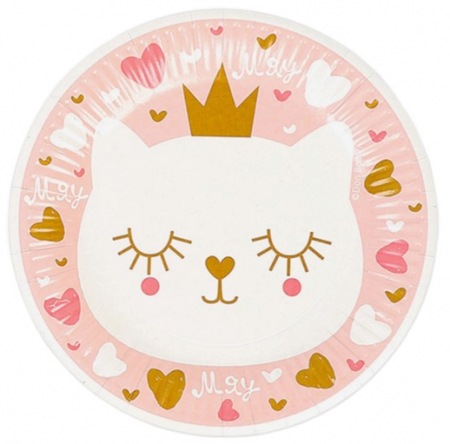 Набор одноразовой бумажной посуды Sima-Land, «Котенок Принцесса», (тарелки 6 шт., диаметр 18 см)