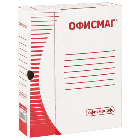 Короб архивный из гофрокартона с крышкой «Офисмаг», корешок 75 мм, 260*325*75 мм, белый Короб архивный из гофрокартона с крышкой «Офисмаг», корешок 75 мм, 260*325*75 мм, белый