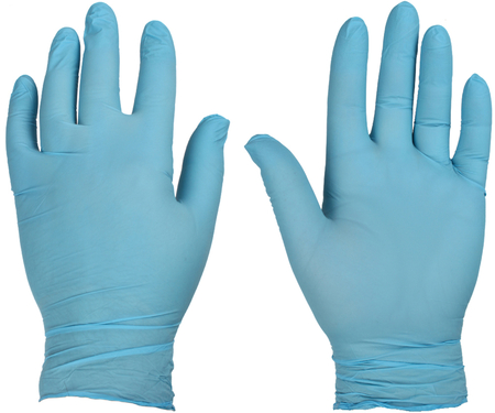 Перчатки нитриловые одноразовые BVB, размер M, 50 пар (100 шт.), голубые Перчатки нитриловые одноразовые BVB, размер M, 50 пар (100 шт.), голубые