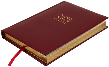 Ежедневник датированный на 2026 год BG Dallas (А5), 150*210 мм, 176 л., темно-красный