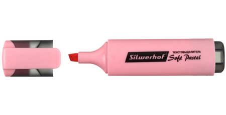 Маркер-текстовыделитель Silwerhof Soft Pastel, розовый