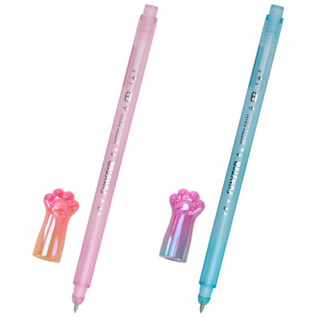 Ручка шариковая Funster Acryl Mix с топпером, Paws, корпус ассорти, стержень синий