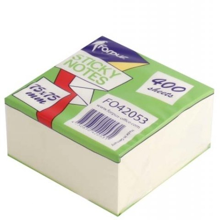Бумага для заметок с липким краем Forpus, 75*75 мм, 1 блок*400 л., желтая