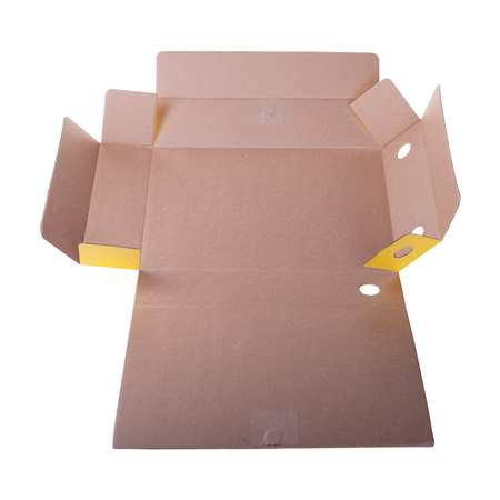 Папка архивная из микрогофрокартона на завязках OfficeSpace, корешок 75 мм, 320*250*75 мм, желтая