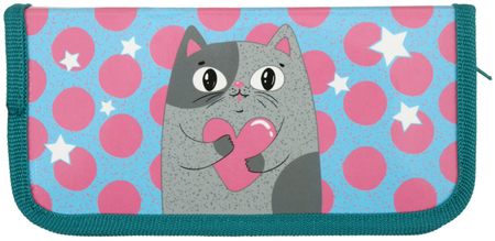 Пенал однокамерный SchoolFormat (средний), 190*90 мм, Amore Cat