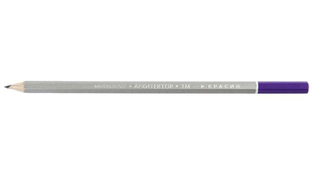 Карандаш чернографитный «Архитектор», твердость грифеля ТМ, корпус серебристый, с декоративным наконечником