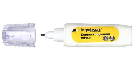 Корректирующая ручка inФормат, 12 мл, металлический пишущий узел Корректирующая ручка inФормат, 12 мл, металлический пишущий узел