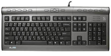 Клавиатура A4Tech KLS-7MUU, USB, проводная, серебристо-черная