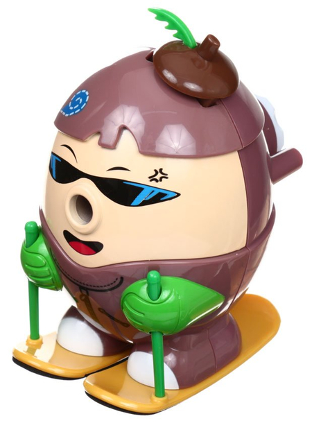 Точилка механическая детская Darvish, 1 отверстие, в форме человечка на лыжах, ассорти (цена за 1 шт.)