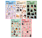 Набор наклеек бумажных Meshu, 10 шт., 12×21 см, Cute Cats