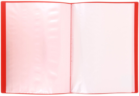Папка пластиковая на 40 файлов Lite, толщина пластика 0,5 мм, красная