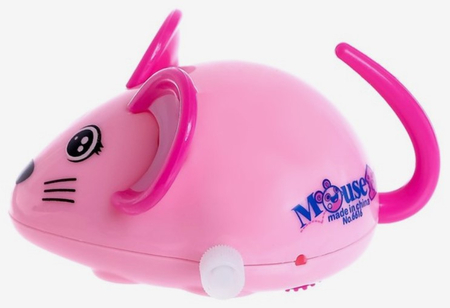 Игрушка заводная пластиковая, «Мышка», розовая