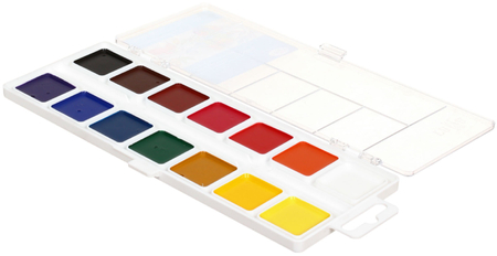 Акварель медовая «Классическая», 14 цветов, в пластиковой коробке, без кисти