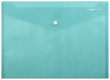 Папка-конверт пластиковая на кнопке Classic, толщина пластика 0,15 мм, прозрачная зеленая