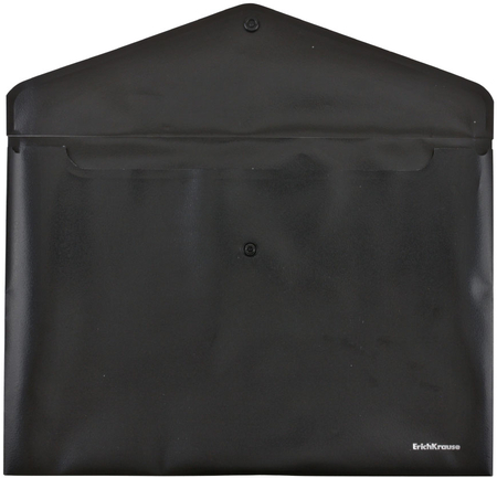 Папка-конверт пластиковая на кнопке ErichKrause Fizzy Classic, толщина пластика 0,14 мм, черная Папка-конверт пластиковая на кнопке ErichKrause Fizzy Classic, толщина пластика 0,14 мм, черная