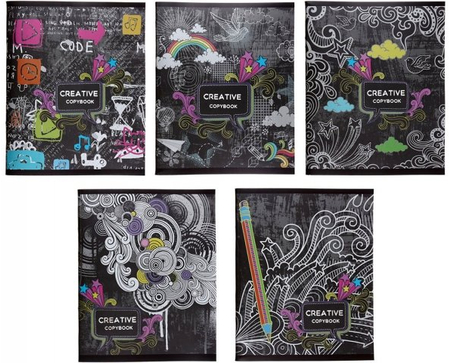 Тетрадь общая А5, 48 л. на скобе «Все грани творчества», 162*200 мм, клетка, ассорти