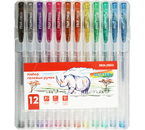 Набор ручек гелевых Prof-Press Glitter, 12 шт., 12 цв.