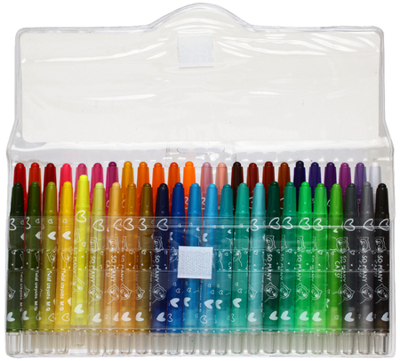 Мелки восковые M&G So Many Cats, 48 цветов, 48 шт., выдвижной механизм