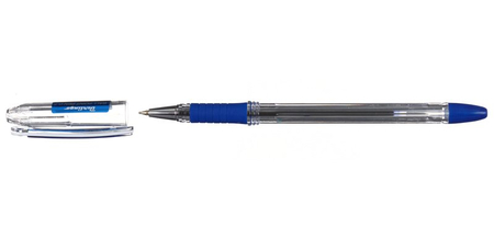 Ручка шариковая Berlingo I-15, корпус прозрачный, стержень синий
