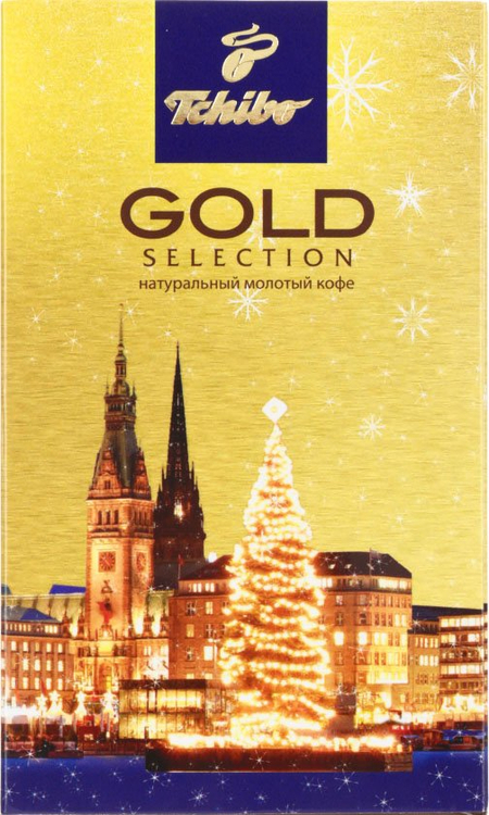 Кофе натуральный молотый Tchibo Gold Selection, 250 г, среднеобжаренный