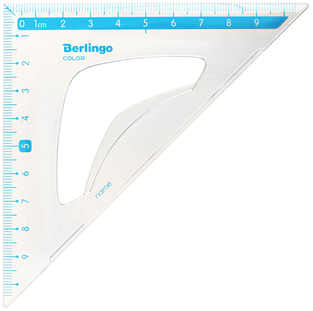 Треугольник пластиковый Berlingo Color, 10 см, 45°, ассорти