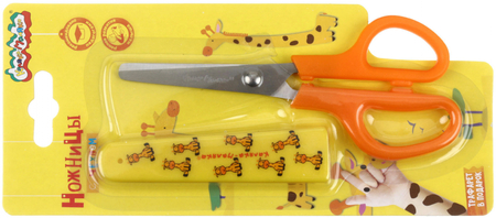 Ножницы канцелярские детские «Каляка-Маляка», 135 мм, ручки оранжевые