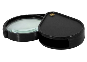 Лупа офисная складная Silwerhof Daily, диаметр 50 мм, увеличение в 6 раз, черная