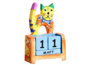 Благотворительный деревянный настольный календарь «Вечный», 10×7×4 см, «Котёнок»
