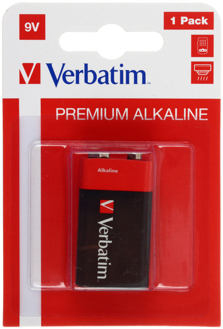 Батарейка щелочная Verbatim Premium Alkaline , 9V, 6LR61, тип «Крона» Батарейка щелочная Verbatim Premium Alkaline , 9V, 6LR61, тип «Крона»