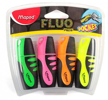 Набор маркеров-текстовыделителей Fluo Pep's Pocket , 4 цвета