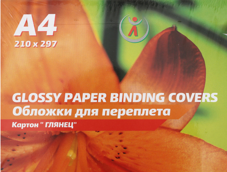 Обложки для переплета картонные глянцевые D&A (А4), А4, 100 шт., 250 г/м2, глянцевые белые