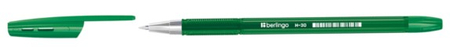 Ручка шариковая Berlingo H-30, корпус прозрачный, стержень зеленый