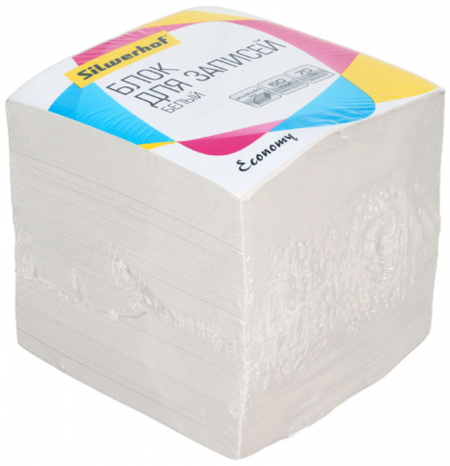 Блок бумаги для заметок «Куб» Silwerhof Economy, 90*90*85 мм, непроклеенный, серый