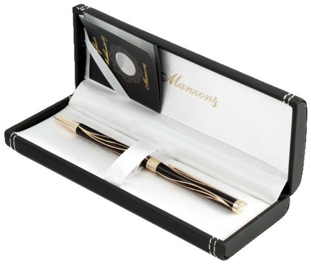 Ручка подарочная шариковая Manzoni Teramo, корпус черный Ручка подарочная шариковая Manzoni Teramo, корпус черный