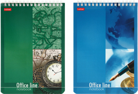 Блокнот на гребне Hatber А5, 145*205 мм, 60 л., клетка, Office Line, ассорти