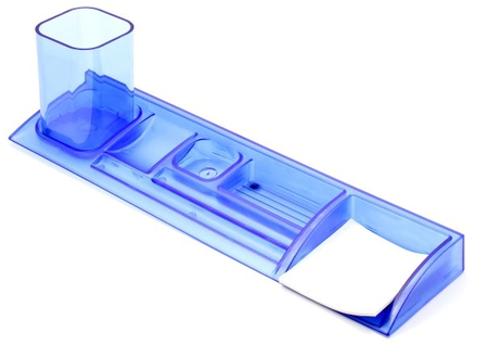 Подставка настольная «Лагуна» , 400*100*105 мм, прозрачная синяя