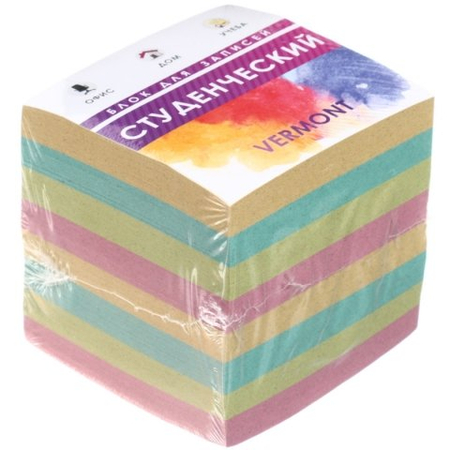 Блок бумаги для заметок «Куб» Kris, 90*90*90 мм, непроклееный, 4 цвета