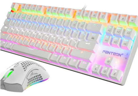 Клавиатура и мышь Jet.A Panteon GS800, USB, проводные, белые