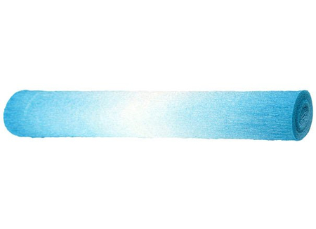 Бумага крепированная «Флористика» (градиент), бело-голубая