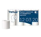 Бумага туалетная Tellus Premium, 8 рулонов, ширина 95 мм, белая
