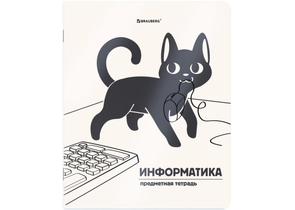 Тетрадь предметная А5, 48 л. на скобе «Кот-непоседа», 165×205 мм, клетка, «Информатика» Тетрадь предметная А5, 48 л. на скобе «Кот-непоседа», 165×205 мм, клетка, «Информатика»