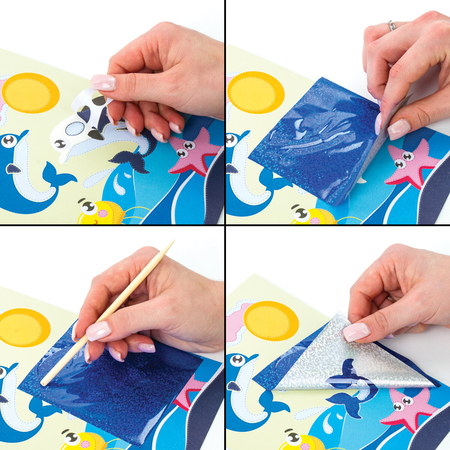 Набор для творчества «Юнландия. Аппликация из фольги», 20*15 см, самоклеящаяся основа, 3+