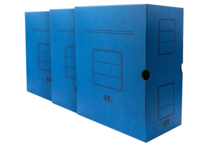 Короба архивные из гофрокартона Silwerhof, 3 шт., корешок 150 мм, 250×320×75 мм, синие