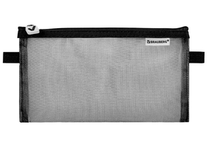 Пенал-конверт однокамерный Brauberg Net Slim, 22×10 см, черный Пенал-конверт однокамерный Brauberg Net Slim, 22×10 см, черный