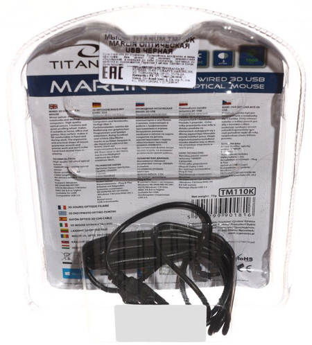 Мышь компьютерная Titanum Marlin TM110K , USB, проводная, черная