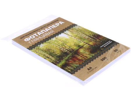 Бумага для струйной фотопечати глянцевая односторонняя White paper, А4 (210*297 мм), 260 г/м2, 50 л. 
